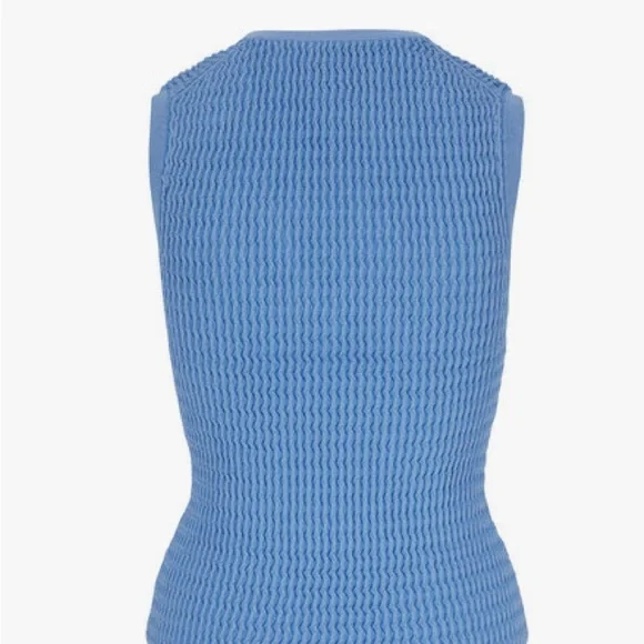 Veronica Beard Sky Blue V-Neck Tank Top - Picture 3 of 9